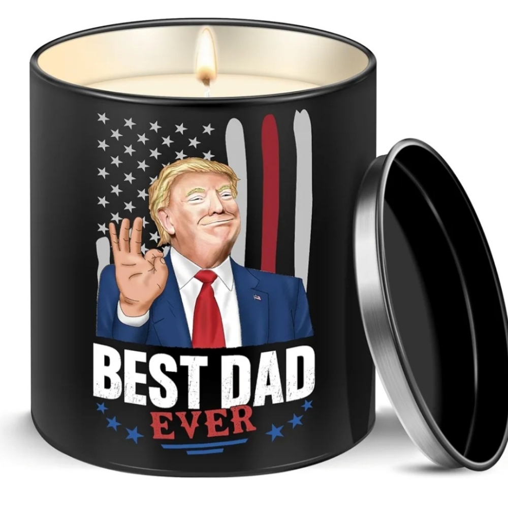 President Trump Black Candle with Patriotic Design